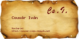 Csuvár Iván névjegykártya